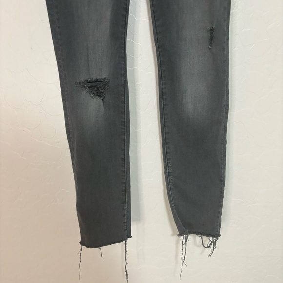 MOTHER Looker Ankle Fray Gray Last Chance Saloon Denim Skinny Jeans Size 25 - Picture 6 of 11
